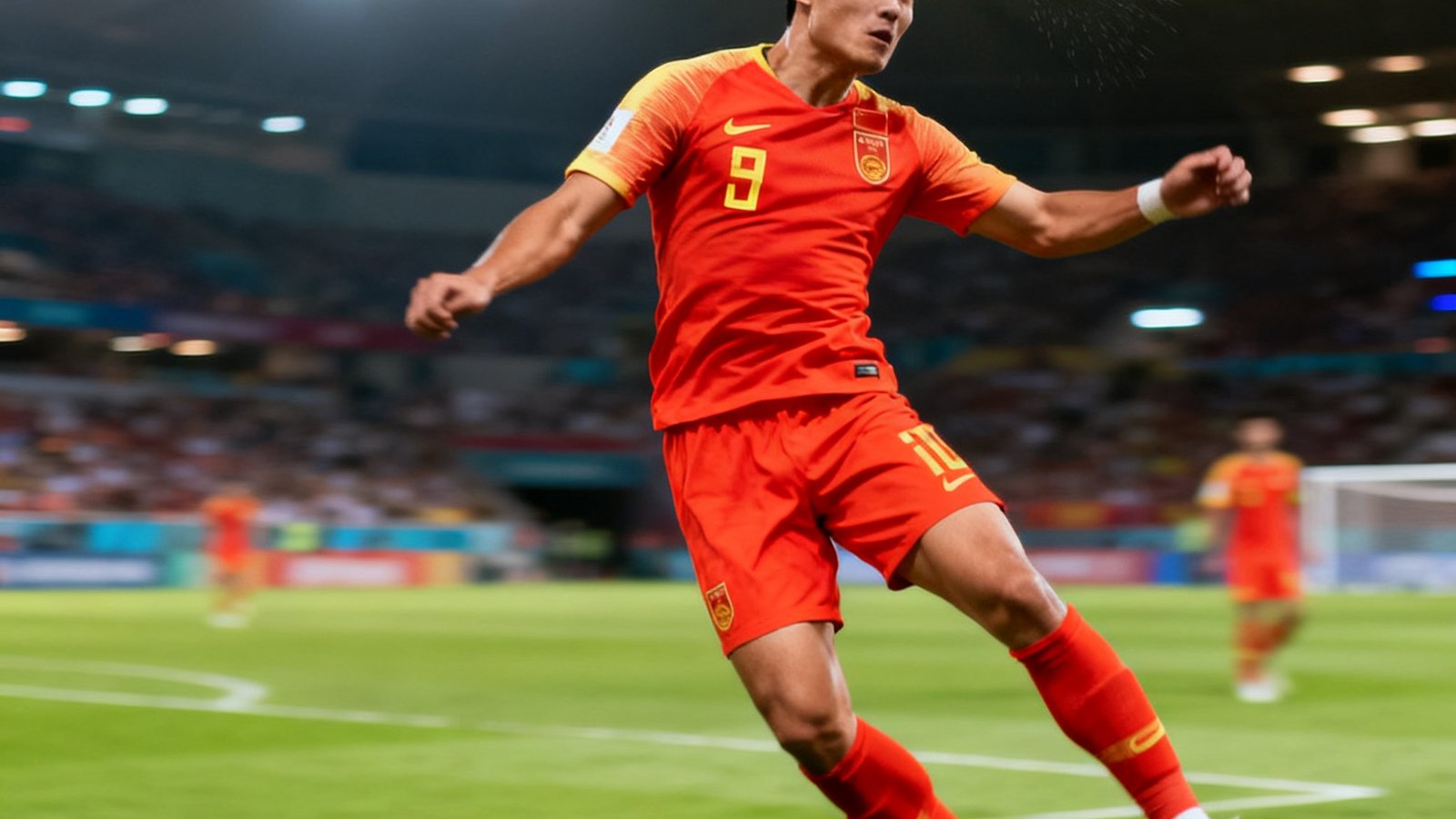国足世预赛2-0战胜越南，张玉宁头球破门瞬间